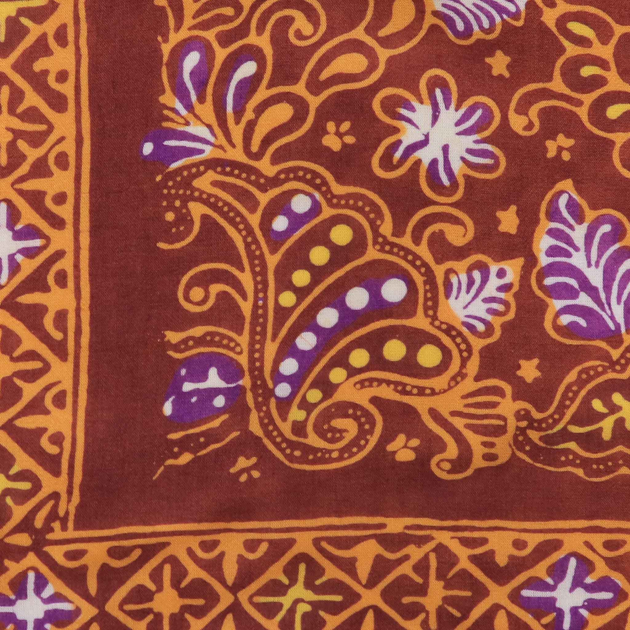 Hand Dyed Batik Bandana, 100% Soft Cotton, Dusky Fern, Pink, Yellow, Purple