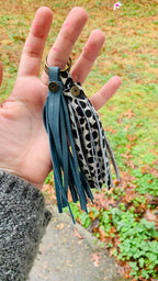 Genuine Leather Fringe Keychain - Unisex