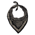Large 39" Hand Dyed Batik Bandana, 100% Soft Cotton, Horn Beetle, Black White