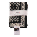 Large 39" Hand Dyed Batik Bandana, 100% Soft Cotton, Horn Beetle, Black White