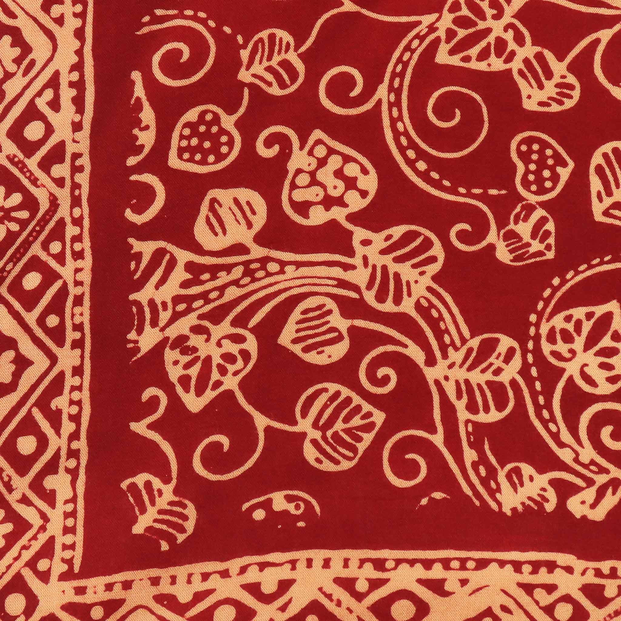 Large 39" Hand Dyed Batik Bandana, 100% Soft Cotton, Charmed Canopy