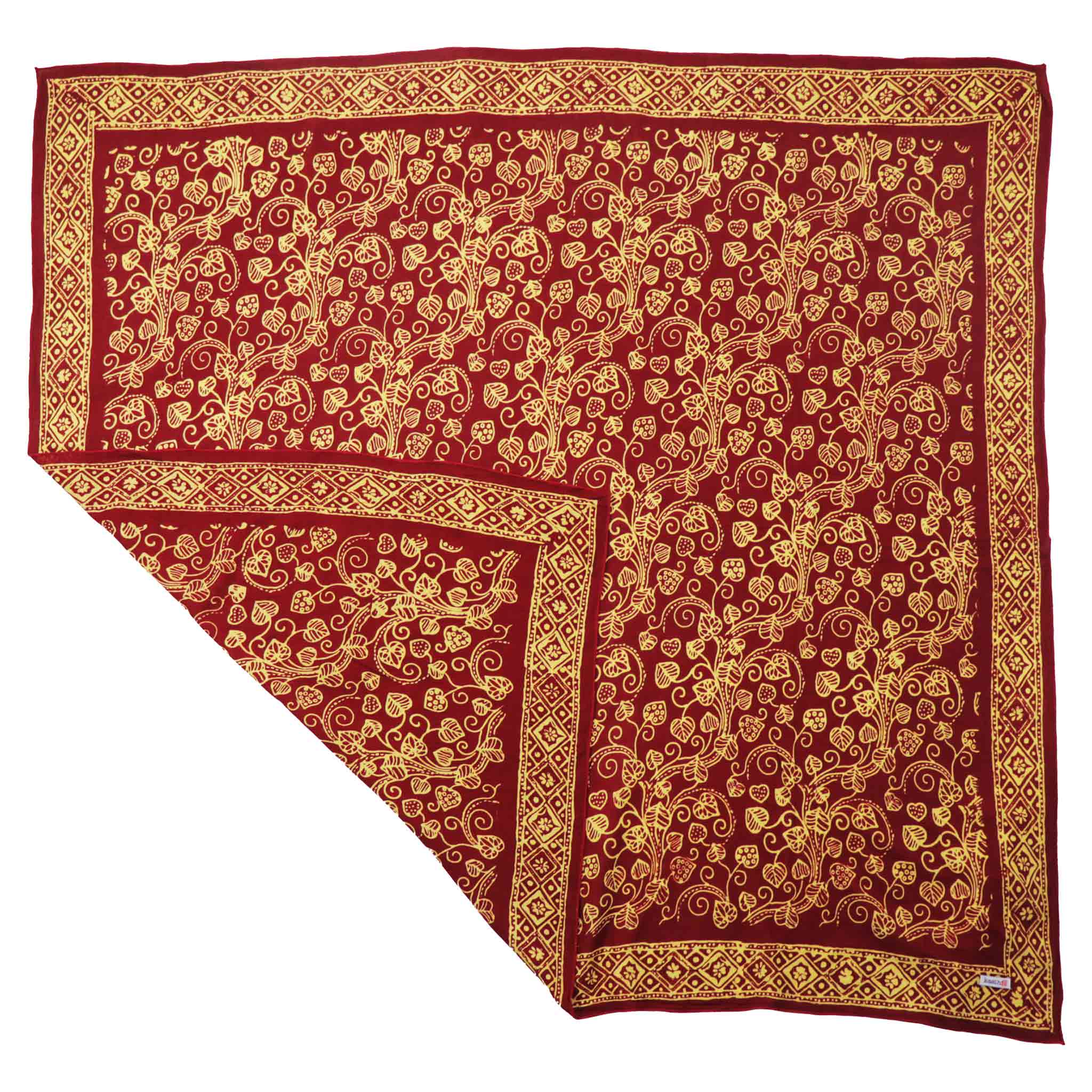 Large 39" Hand Dyed Batik Bandana, 100% Soft Cotton, Charmed Canopy