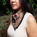 Hand Dyed Batik Bandana, 100% Soft Cotton, Harvest, Brown Black