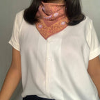 Hand Dyed Batik Bandana, 100% Soft Cotton, Dusky Fern, Pink, Yellow, Purple