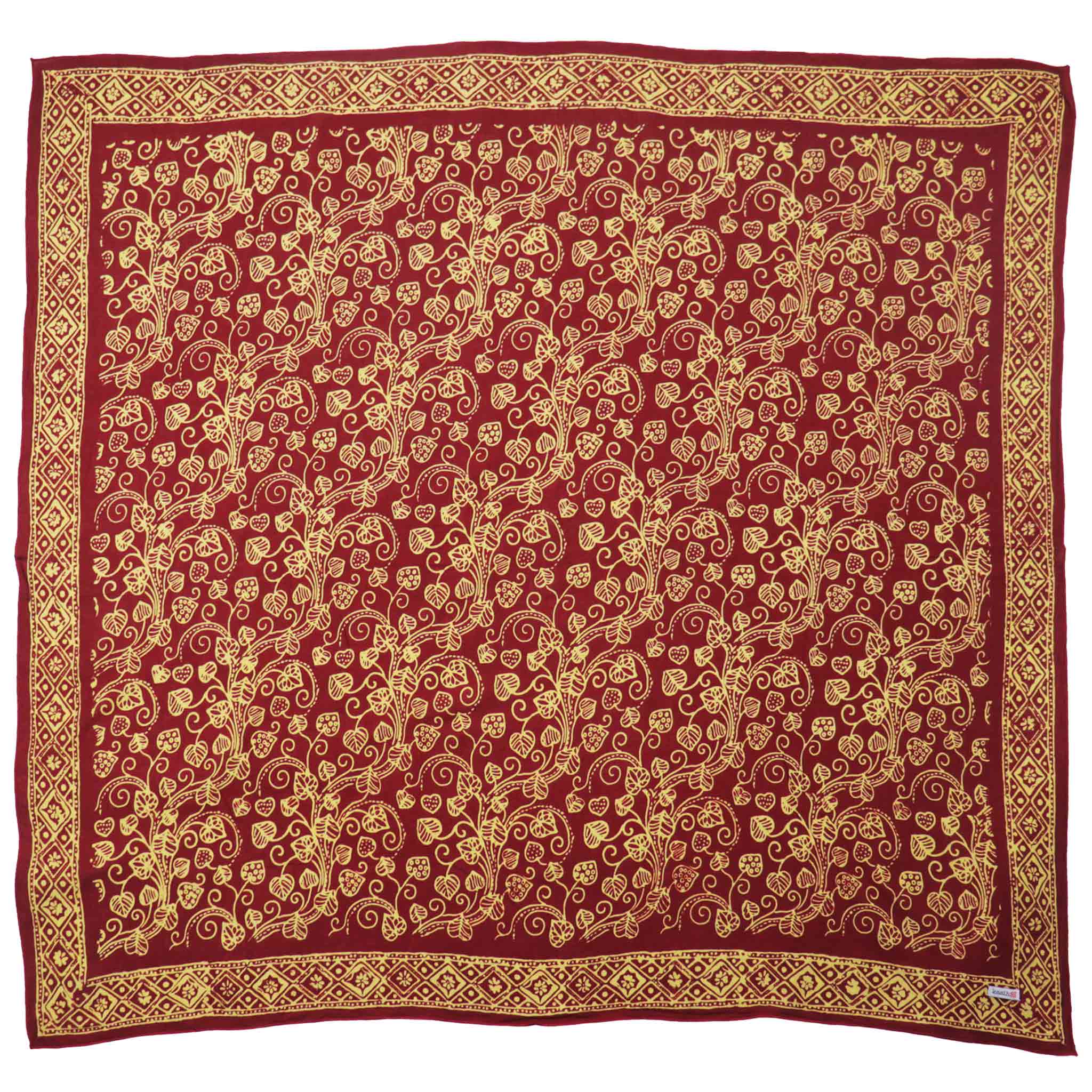 Large 39" Hand Dyed Batik Bandana, 100% Soft Cotton, Charmed Canopy
