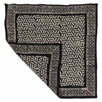Hand Dyed Batik Bandana, 100% Soft Cotton, Onyx Pinwheel, Black White