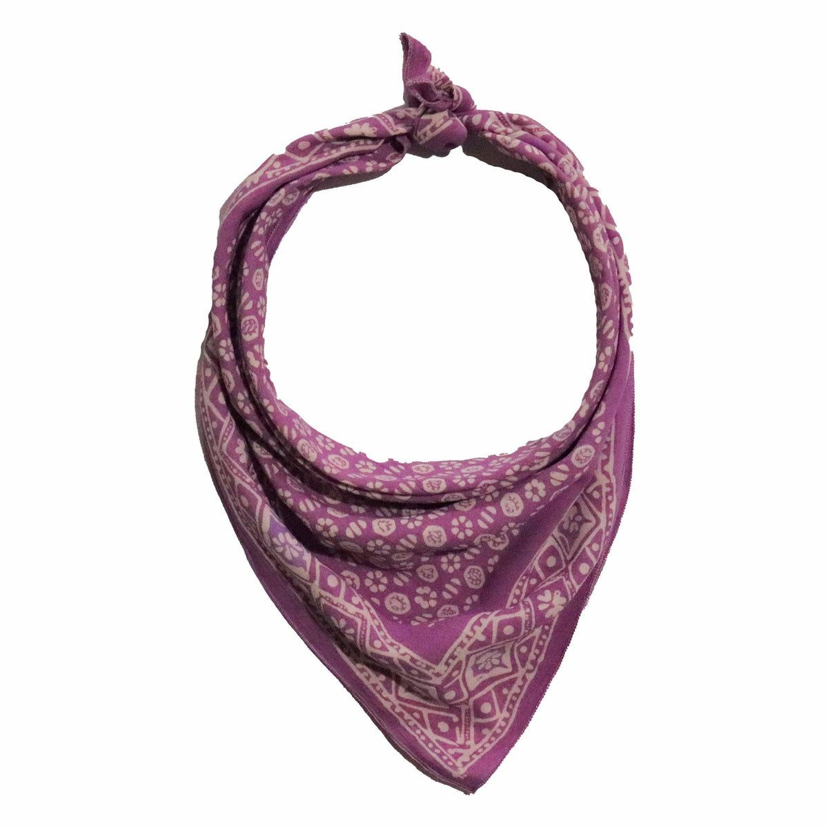 Hand Dyed Batik Bandana, 100% Soft Cotton, Timeless Trace, Purple Flower, Lilac, Lavender, Pink, Graduate's Gift