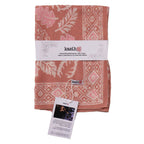 Hand Dyed Batik Bandana, Peach Pink Coral Leaves