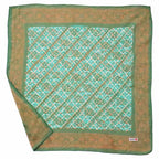 Hand Dyed Batik Bandana, Soft Lightweight Cotton, Leaf Grid