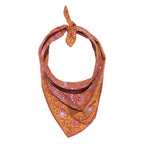 Hand Dyed Batik Bandana, 100% Soft Cotton, Dusky Fern, Pink, Yellow, Purple