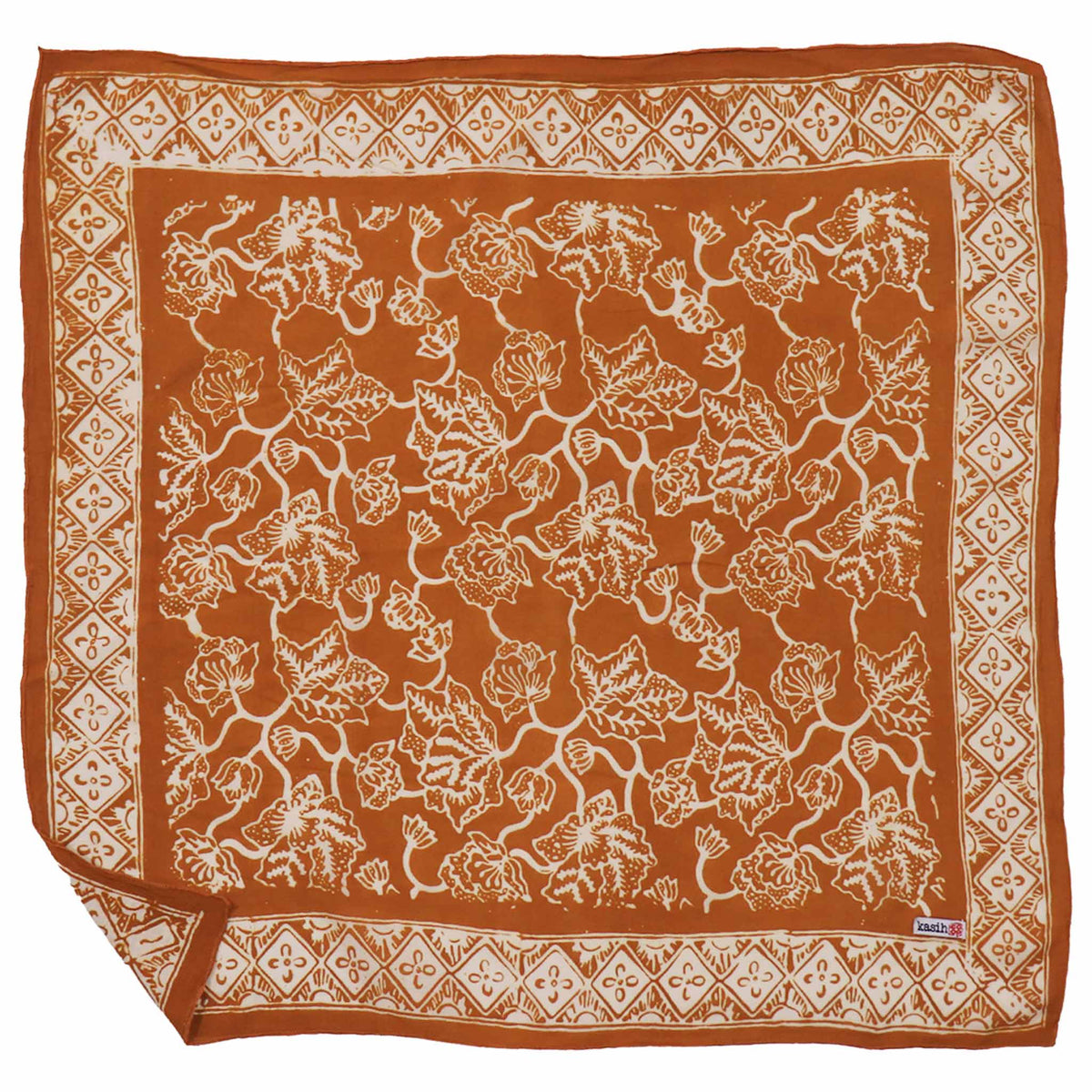 Hand Dyed Batik Bandana, 100% Soft Cotton, Sunrise, Orange, Mustard Yellow