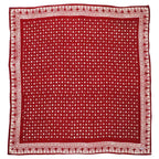 Large 39" Hand Dyed Batik Bandana, 100% Soft Cotton, Celebrations, Red, White