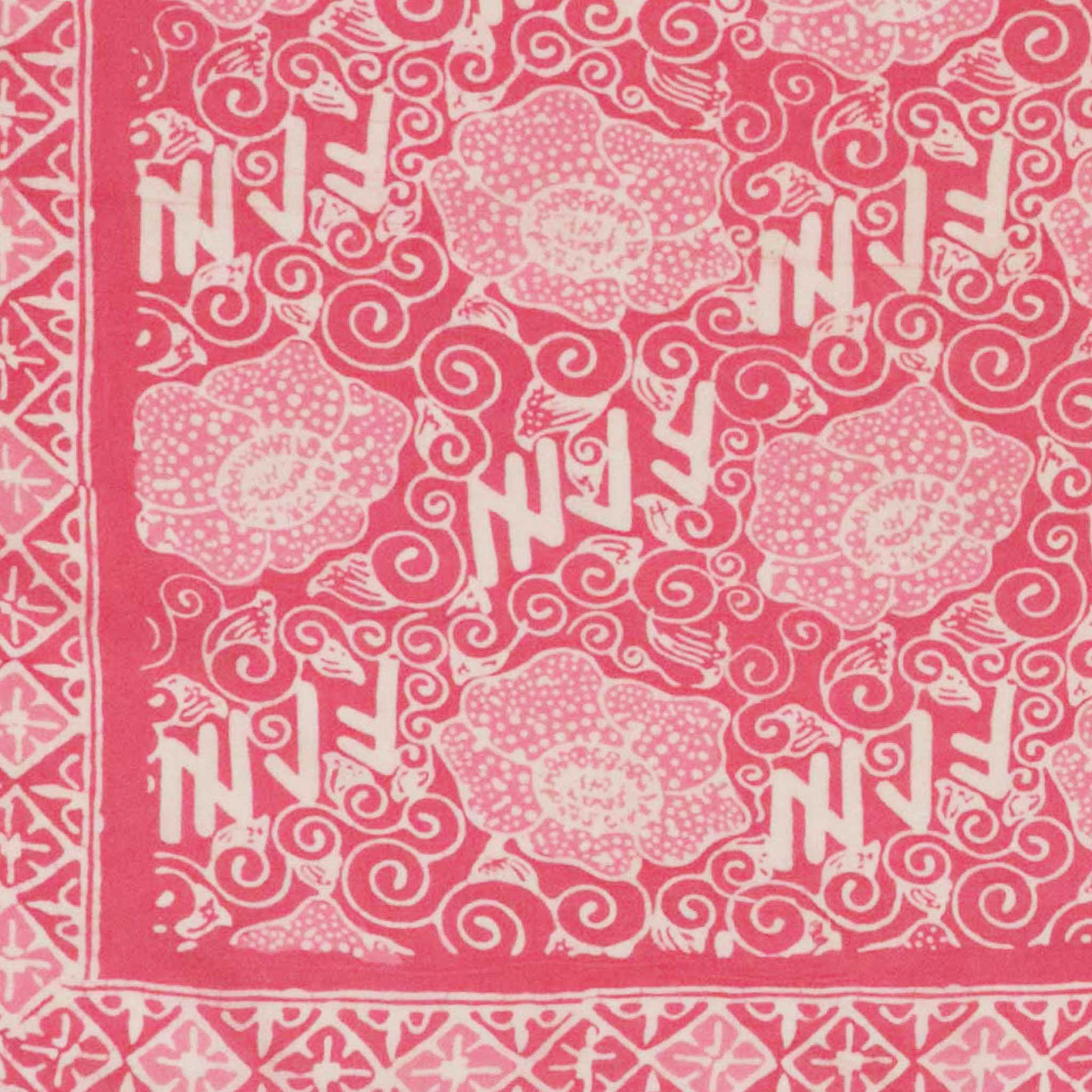Hand Dyed Batik Bandana, Pink Corpse Flower, Giant Padma, Mother’s Day, Easter, Pastel