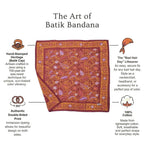 Hand Dyed Batik Bandana, 100% Soft Cotton, Dusky Fern, Pink, Yellow, Purple