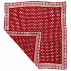 Large 39" Hand Dyed Batik Bandana, 100% Soft Cotton, Celebrations, Red, White