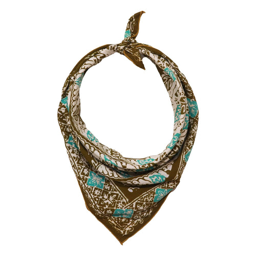 Batik Bandana, 100% Cotton, Leaf Lovers, Green, New, Drawn