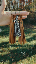Genuine Leather Fringe Keychain - Unisex