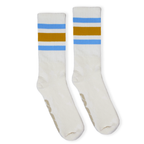 SOCCO Naturals | Columbia Blue & Brass Striped Crew