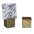 Chiseled Place Card Holder, Brass - Square