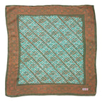 Hand Dyed Batik Bandana, Soft Lightweight Cotton, Leaf Grid