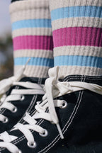 SOCCO Naturals - Berry & Light Blue Striped