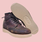 Red Wing Moc Toe resoled with Vibram gumlight wedge sole