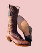 Resoled brown vintage cowboy boot 