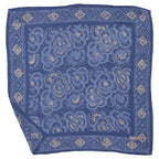 Batik Bandana Blue Roses, Lightweight 100% cotton, Hand Dyed Hand Painted