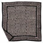 Hand Dyed Batik Bandana, 100% Soft Cotton, Onyx Pinwheel, Black White