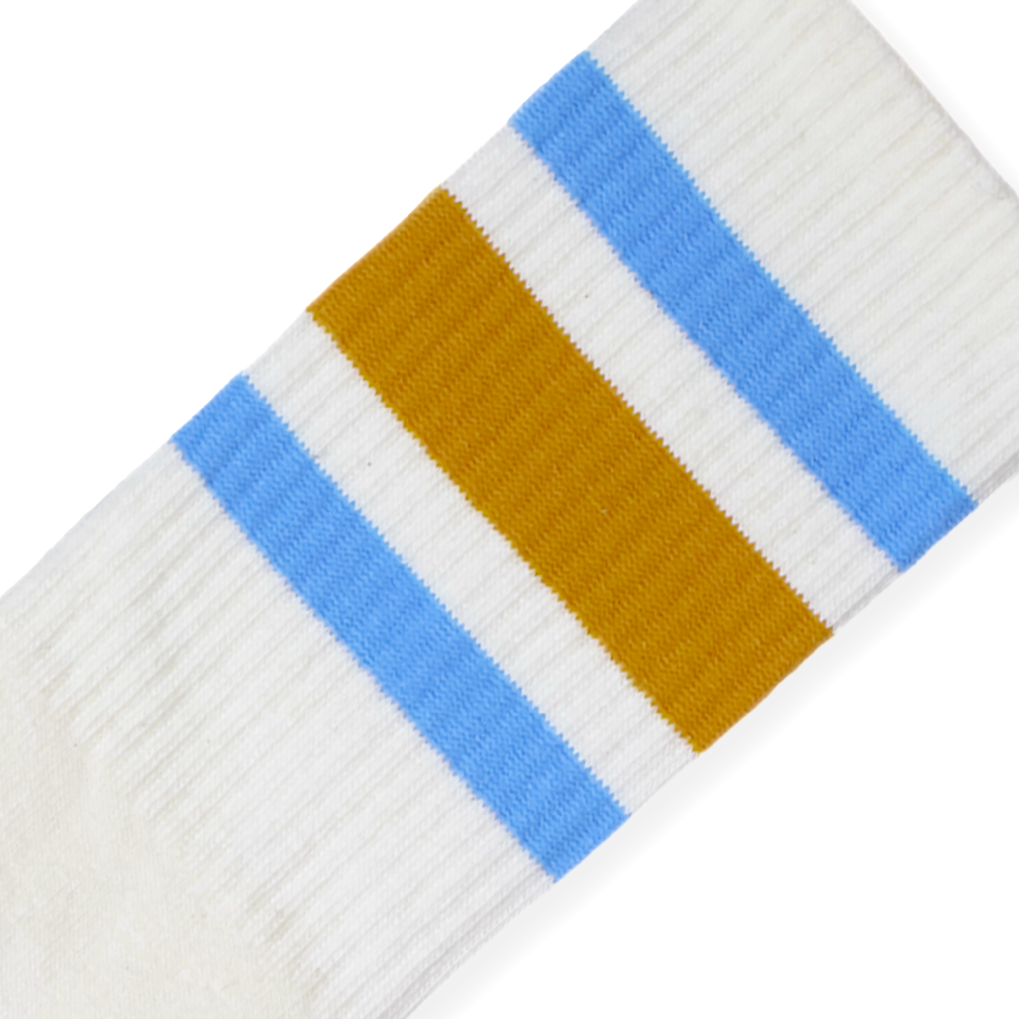 SOCCO Naturals | Columbia Blue & Brass Striped Crew