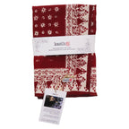 Large 39" Hand Dyed Batik Bandana, 100% Soft Cotton, Celebrations, Red, White