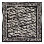 Hand Dyed Batik Bandana, 100% Soft Cotton, Onyx Pinwheel, Black White