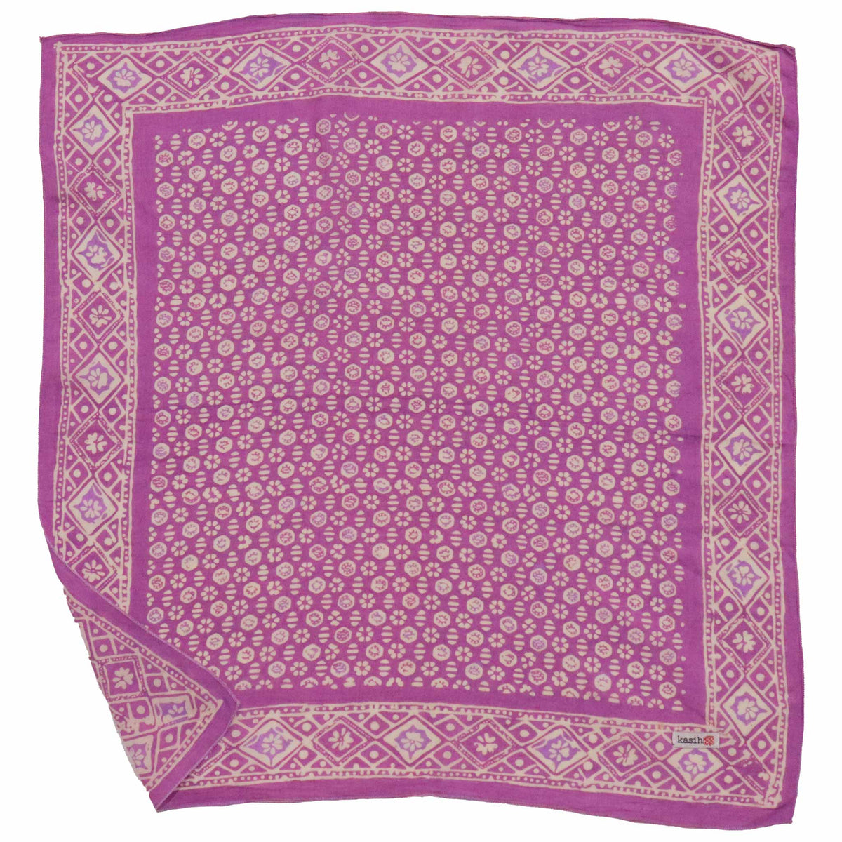 Hand Dyed Batik Bandana, 100% Soft Cotton, Timeless Trace, Purple Flower, Lilac, Lavender, Pink, Graduate's Gift