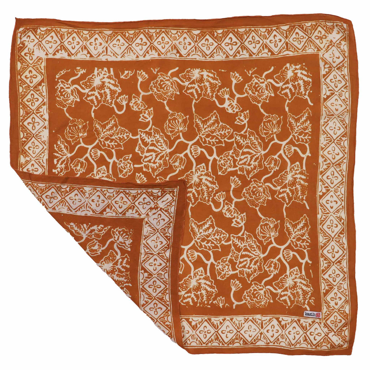 Hand Dyed Batik Bandana, 100% Soft Cotton, Sunrise, Orange, Mustard Yellow