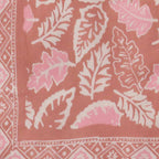 Hand Dyed Batik Bandana, Peach Pink Coral Leaves
