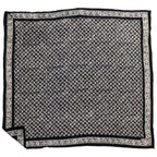 Large 39" Hand Dyed Batik Bandana, 100% Soft Cotton, Horn Beetle, Black White